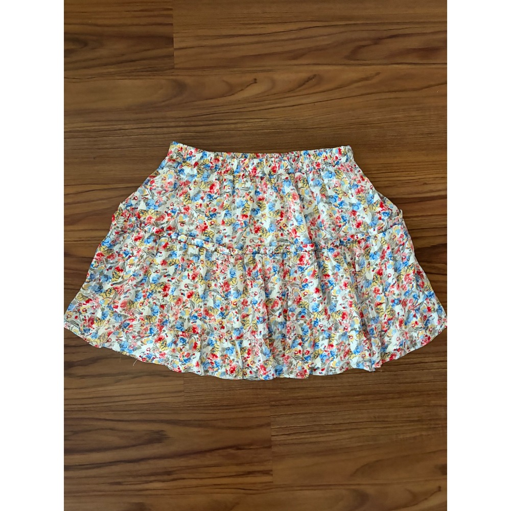Sage The Label floral print metallic mini skirt, medium